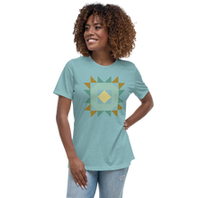 Avalon Quilt Block Tee - Turquoise + Sand