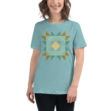 Avalon Quilt Block Tee - Turquoise + Sand