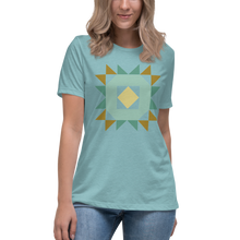 Avalon Quilt Block Tee - Turquoise + Sand