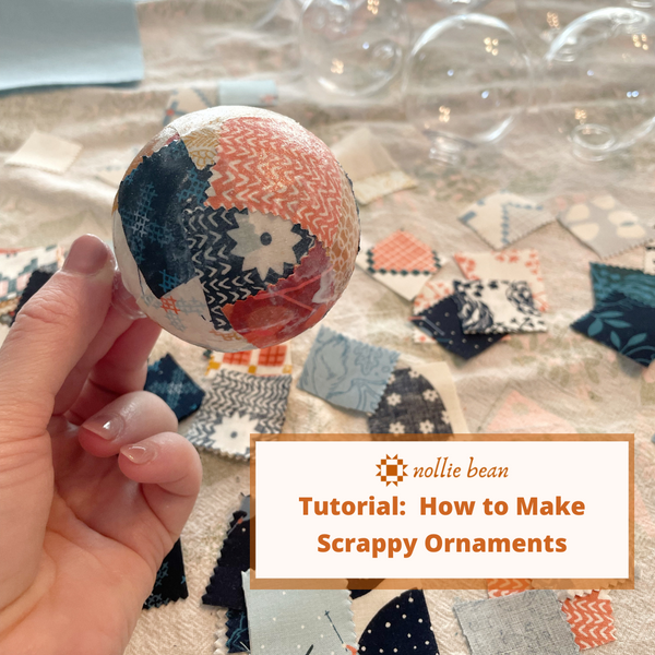 Tutorial:  Make beautiful scrappy, fabric covered ornaments