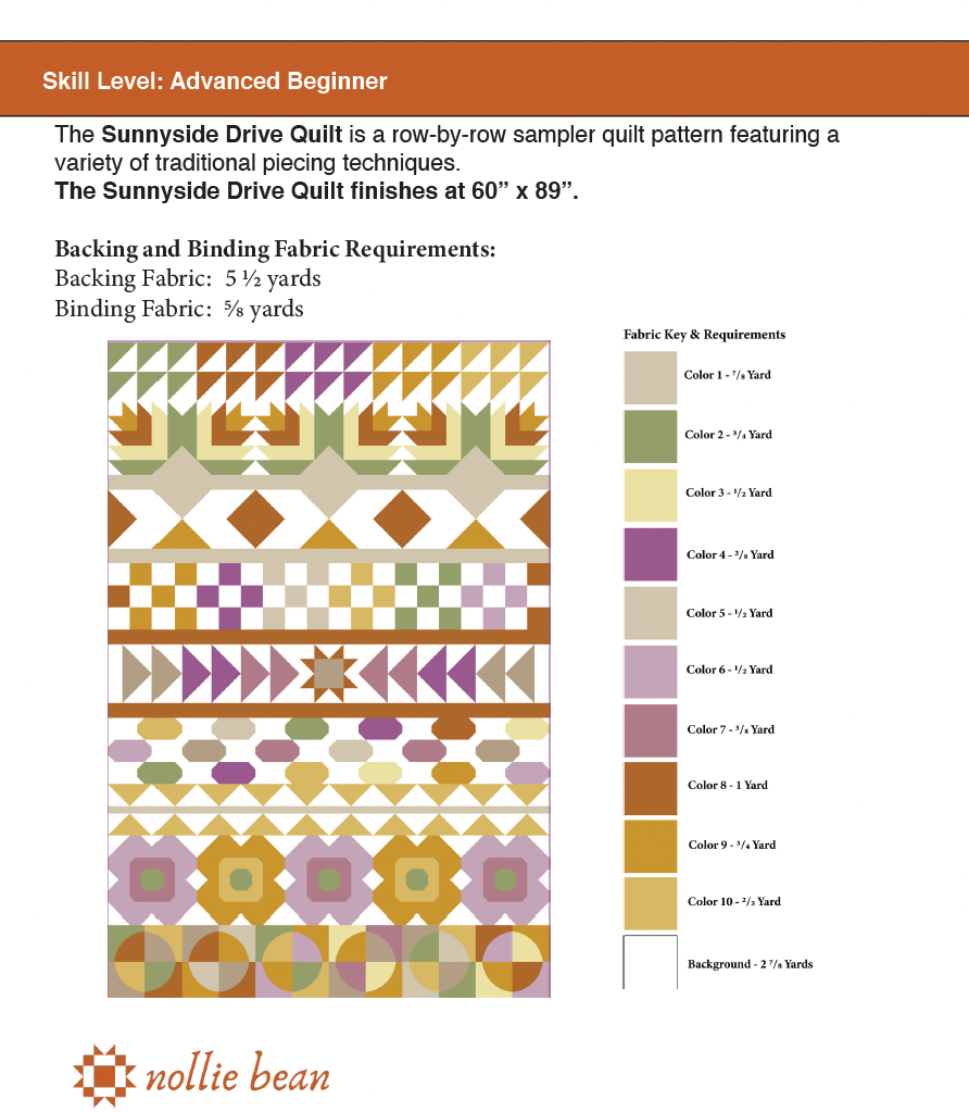 Sunnyside Drive Quilt Pattern (Download) – Nollie + Bean